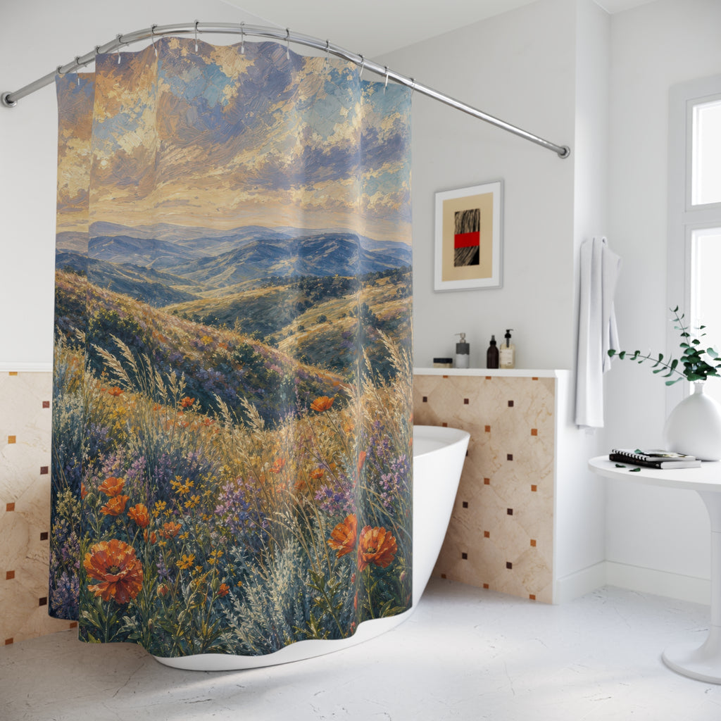 Impressionist Sage Hillside Shower Curtain