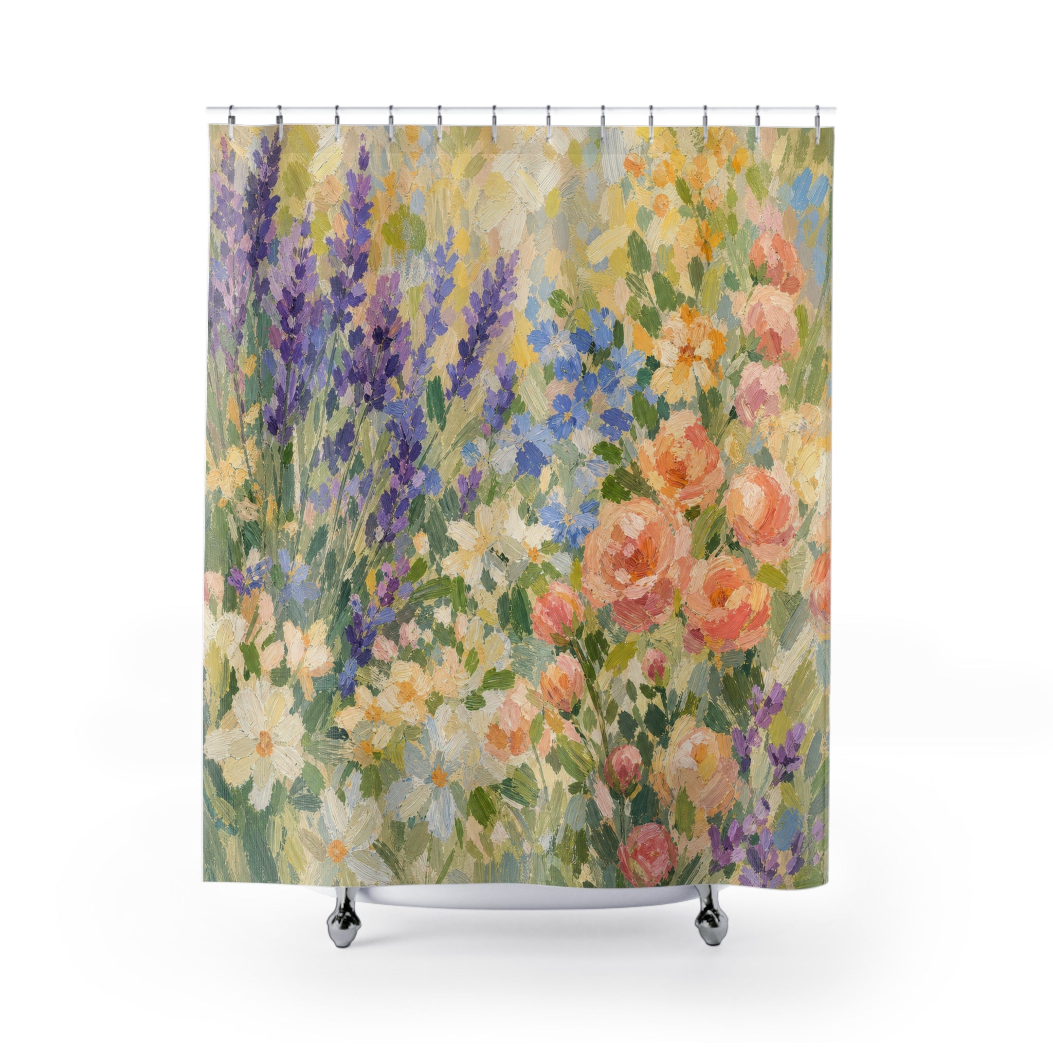 Impressionist Garden Flower Floral Shower Curtain