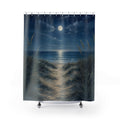Moonlit Navy Beach Shower Curtain