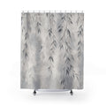 Gray Botanical Leaf Shower Curtain