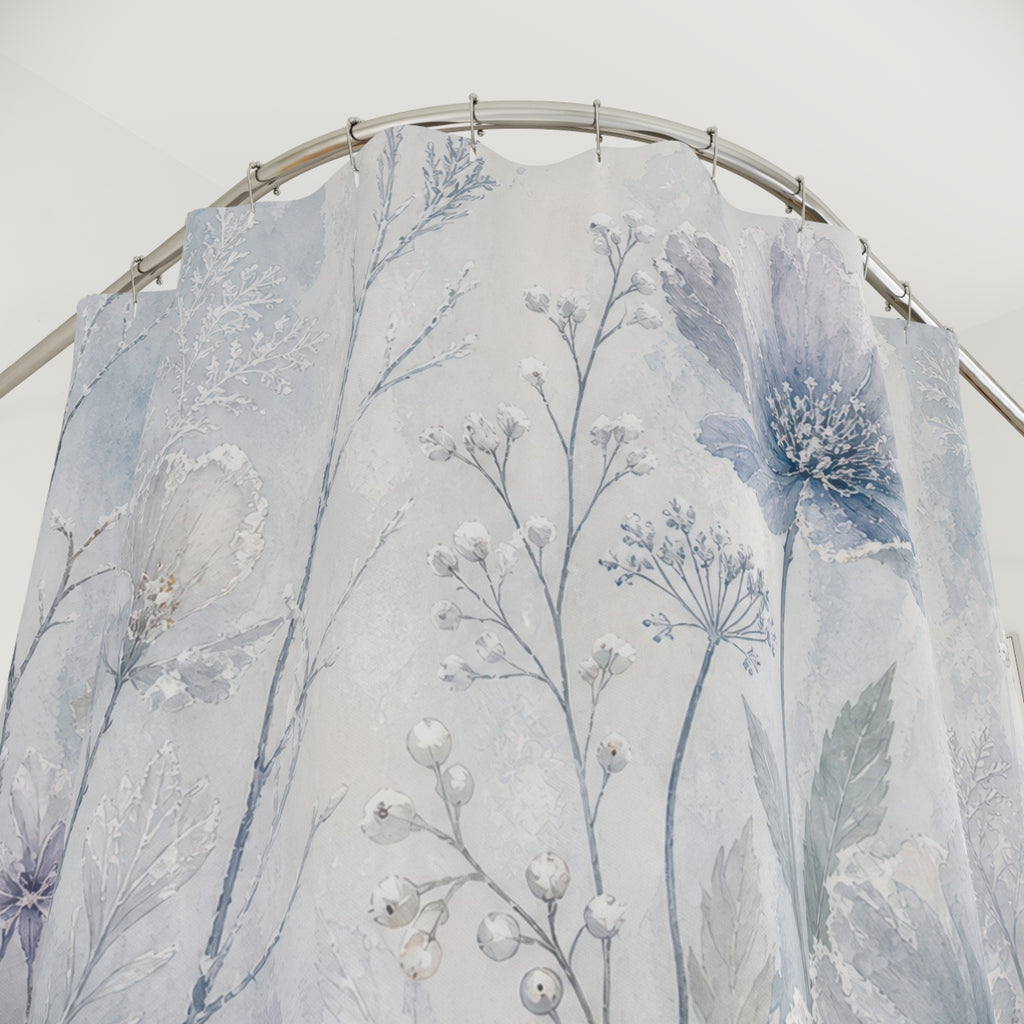 Blue Lavender Botanical Shower Curtain