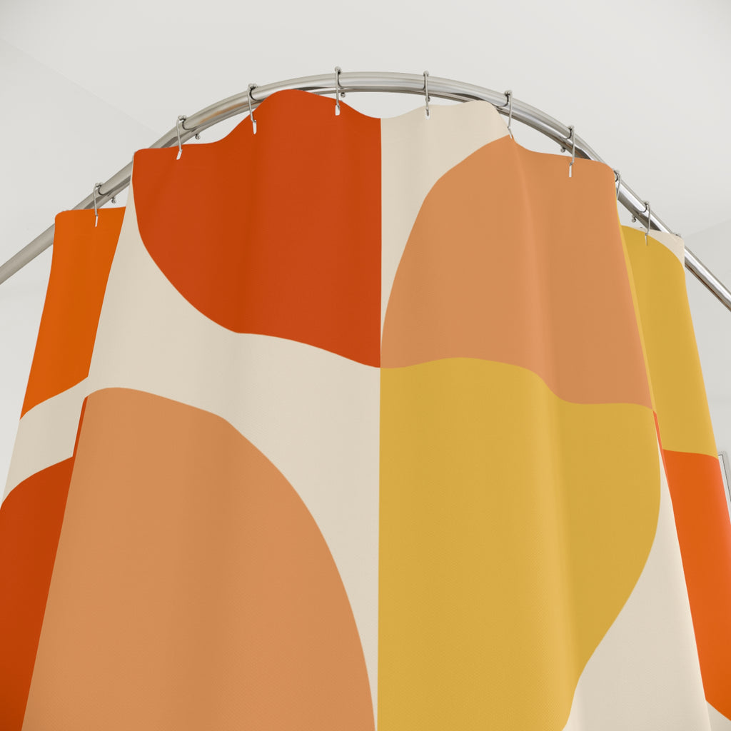 Bright Orange Shower Curtain: Bauhaus Mod