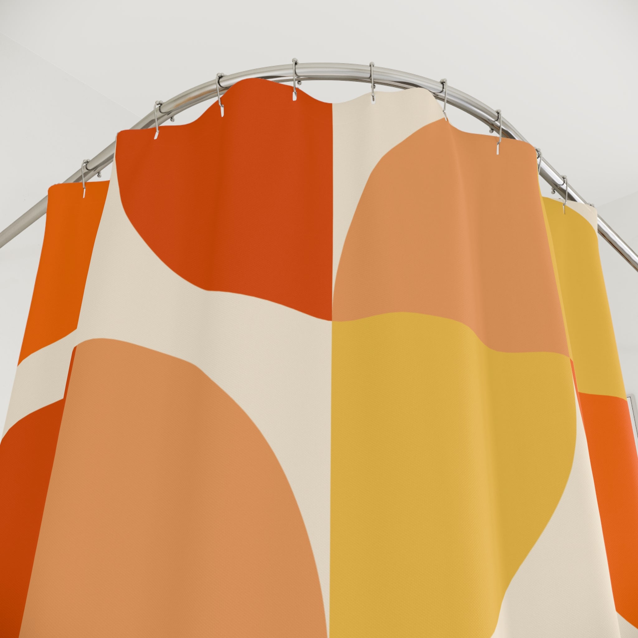 Bright Orange Shower Curtain: Bauhaus Mod