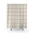 Black Beige Windowpane Check Shower Curtain