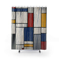 Mondrian Rain Grid Print Shower Curtain