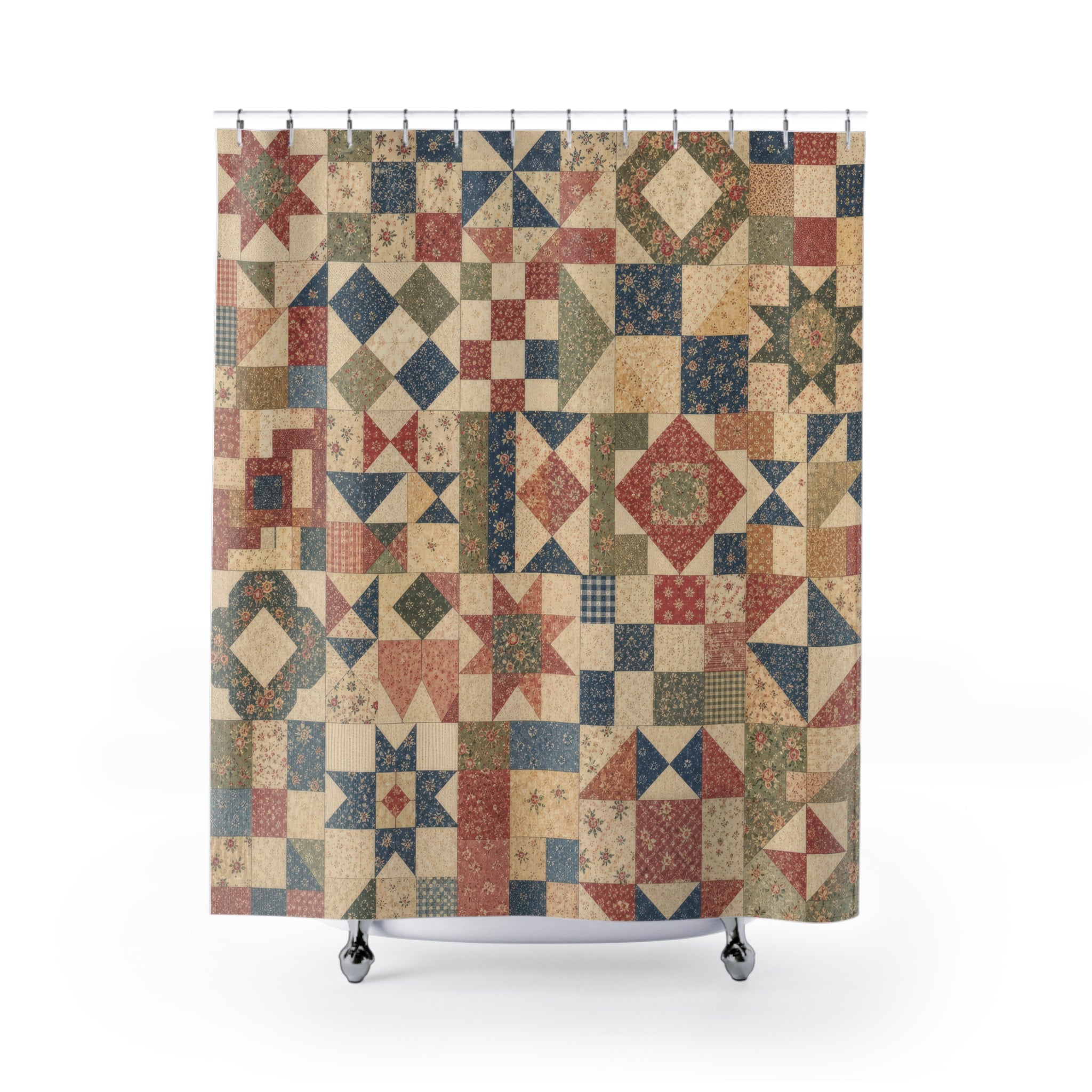 Vintage Patchwork Quilt Shower Curtain