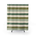 Sage Green Cream Horizontal Stripe Shower Curtain