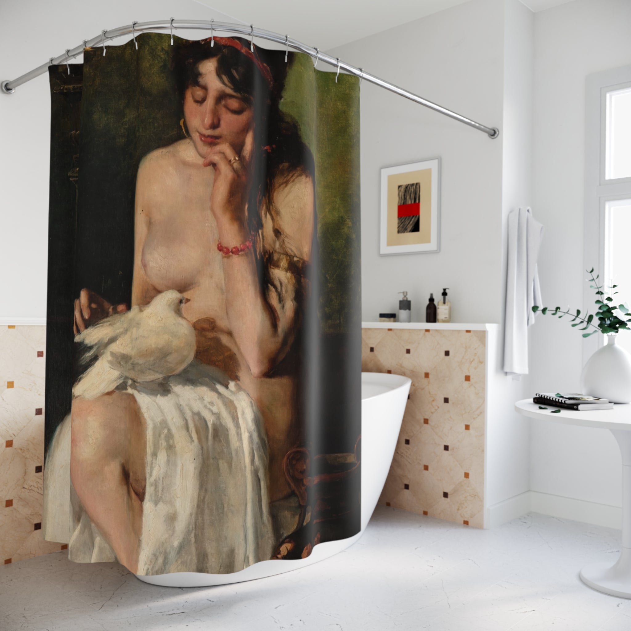 Vintage Art Shower Curtain: Sorolla Figure