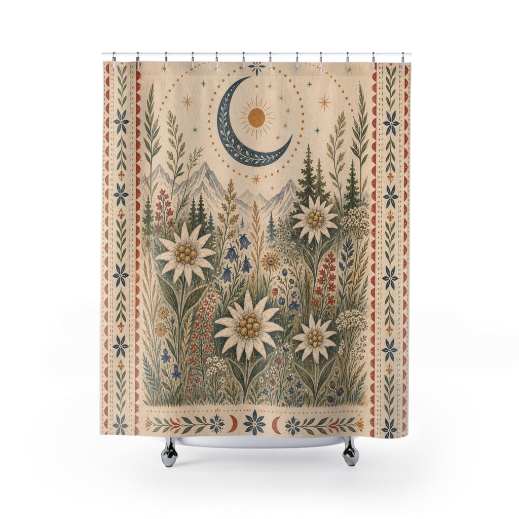 Framed Wildflower Moon Shower Curtain