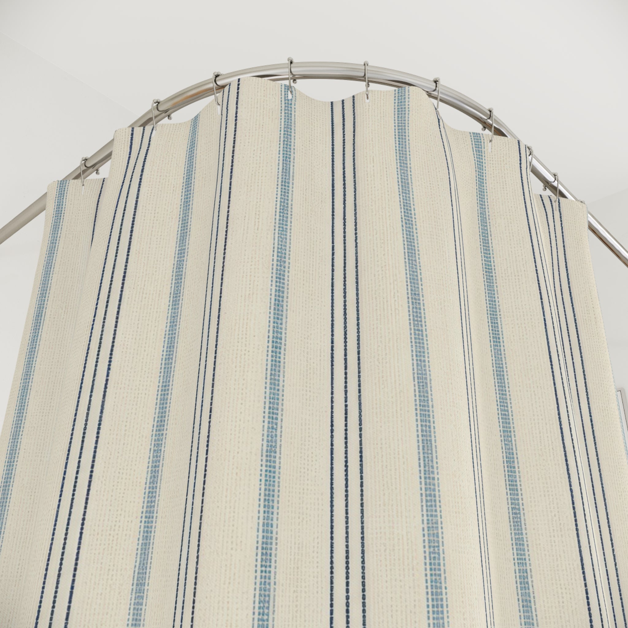 Fine Blue French Stripe Shower Curtain