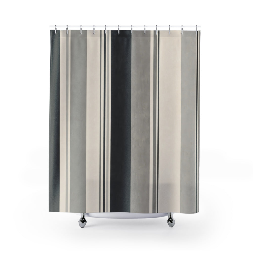 Charcoal Cabana Stripe Shower Curtain