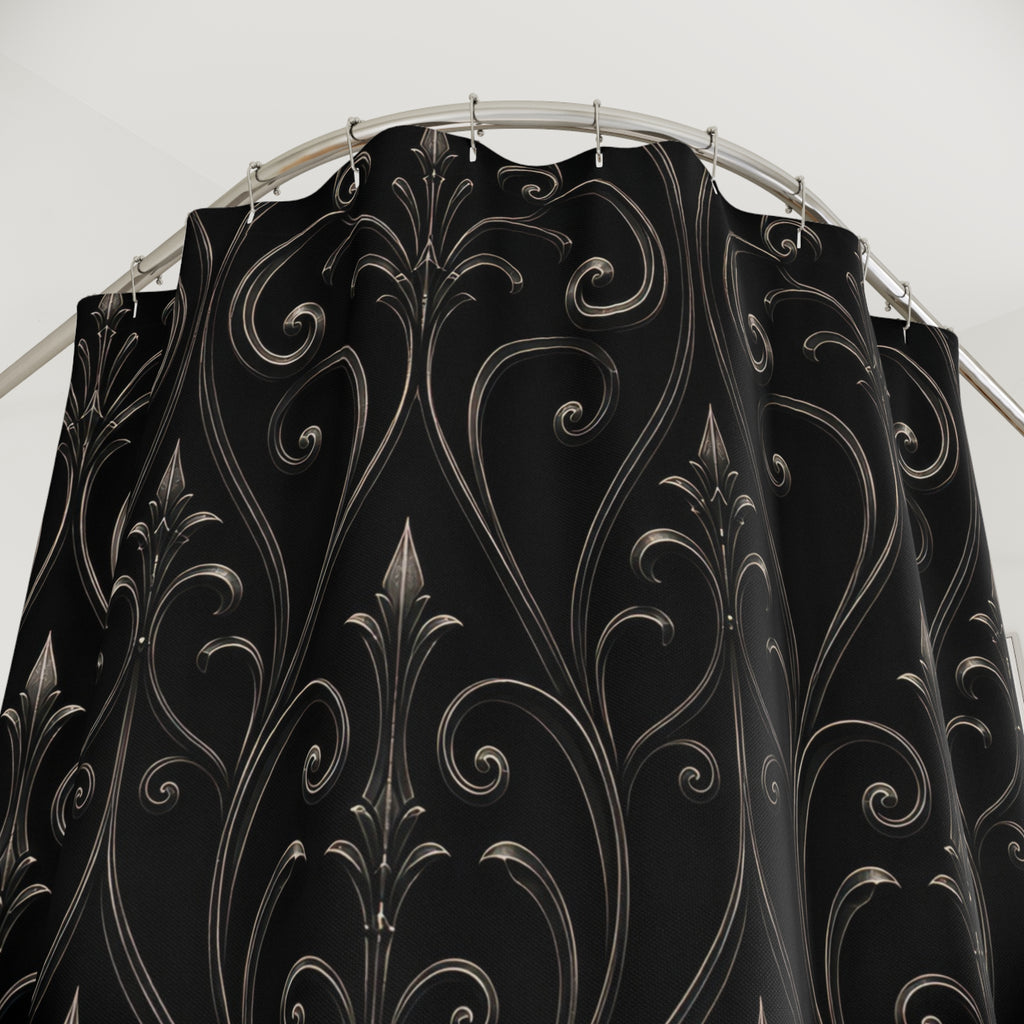 Black Victorian Ironwork Shower Curtain