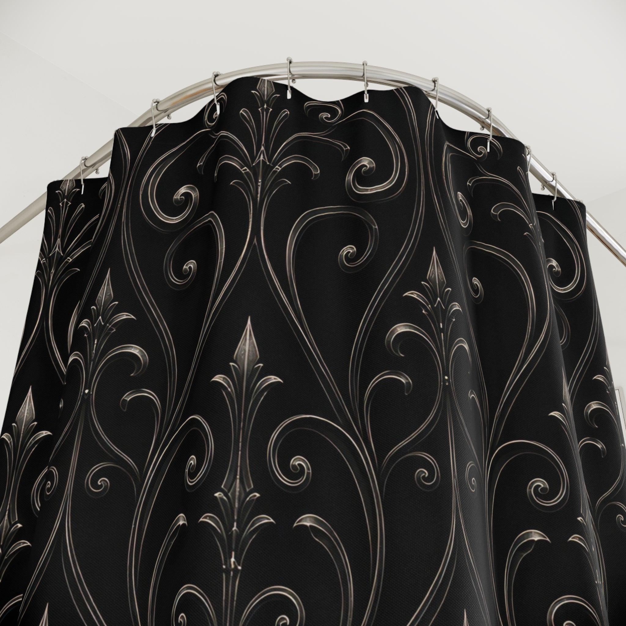 Black Victorian Ironwork Shower Curtain