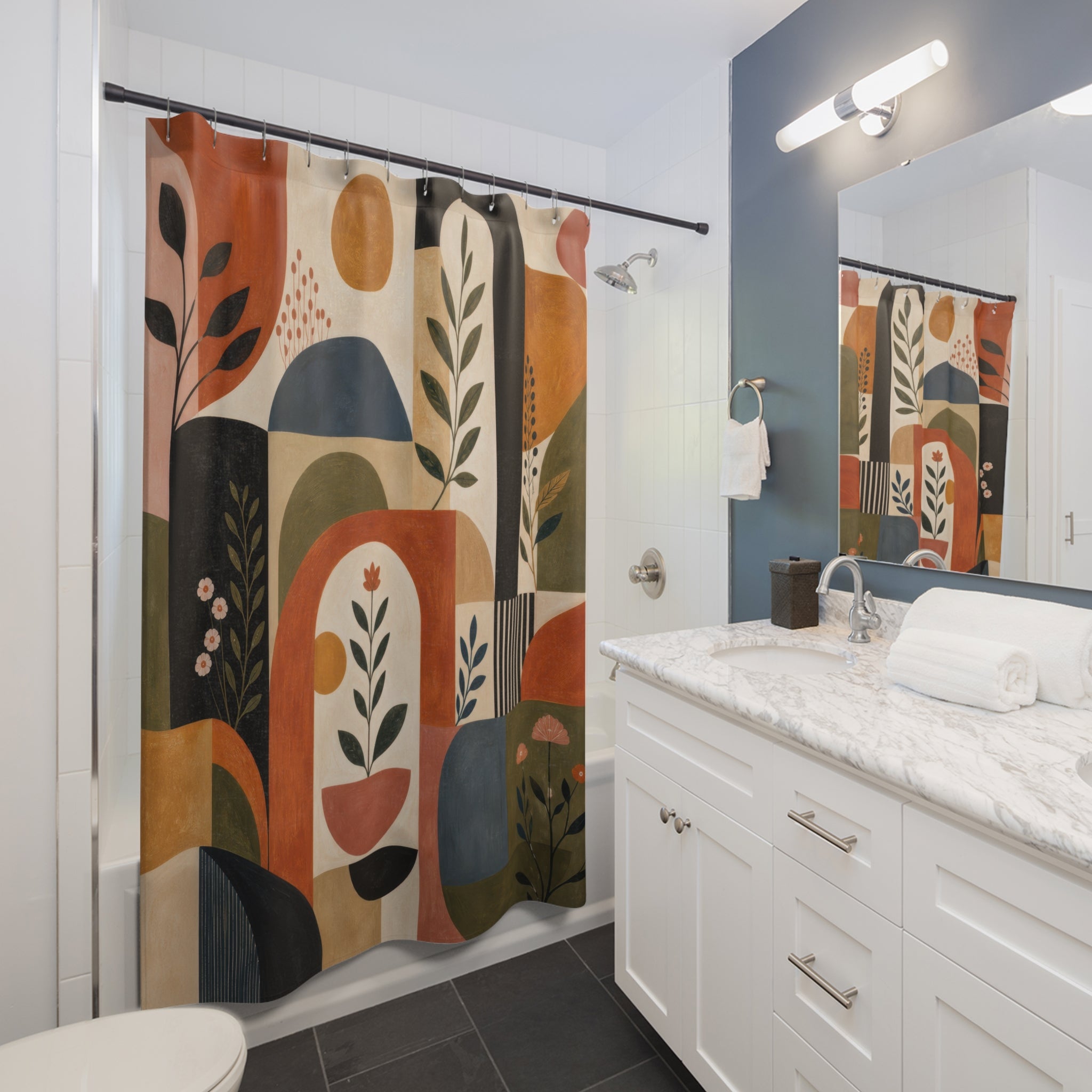 Terra Bauhaus Bloom Shower Curtain