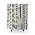 Black White Boho Shower Curtain