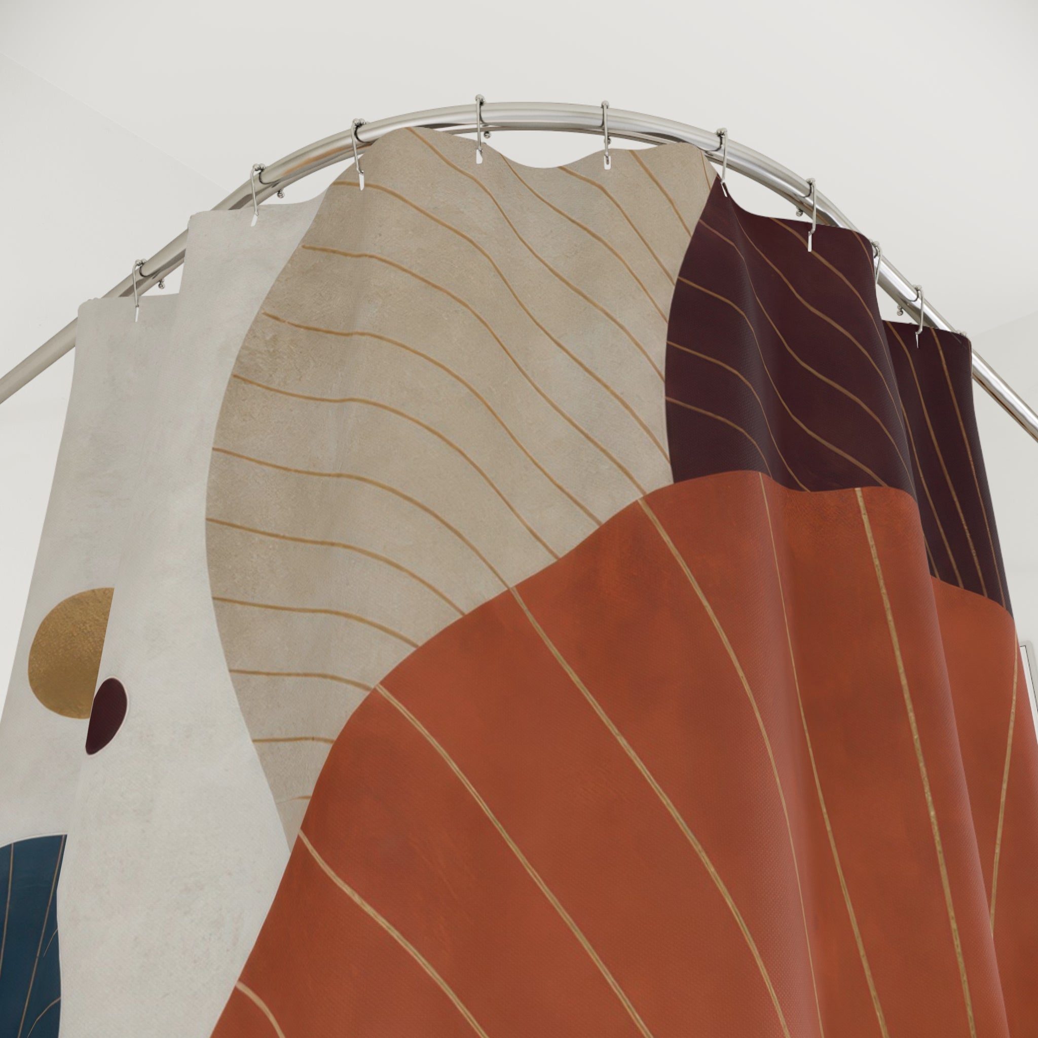 Sculptural Scallop Designer Shower Curtain