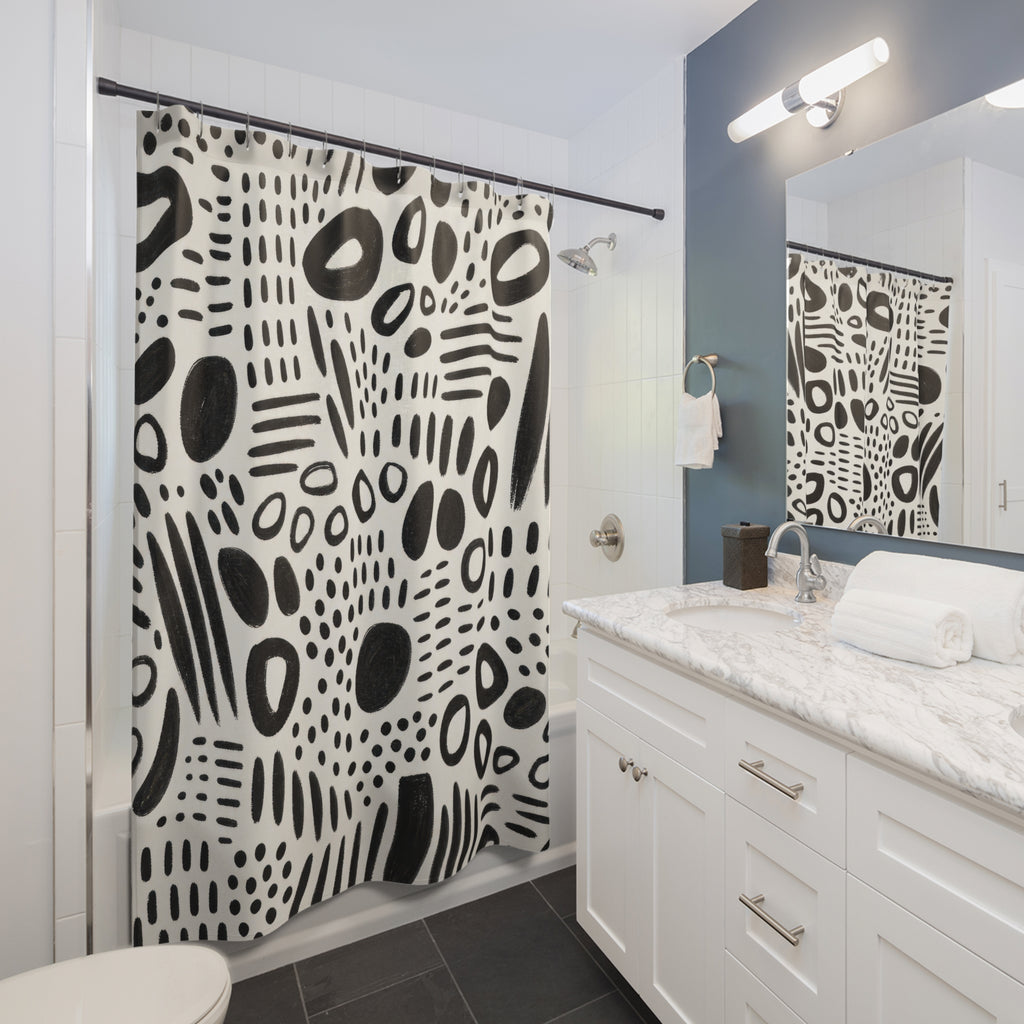 Black White Shower Curtain