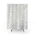 White Pressed Fern Shower Curtain