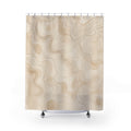 Beige Topographic Line Shower Curtain