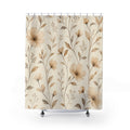 Beige Delicate Wildflower Stem Shower Curtain