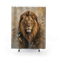 Lion Shower Curtain: Gold Lion Portrait