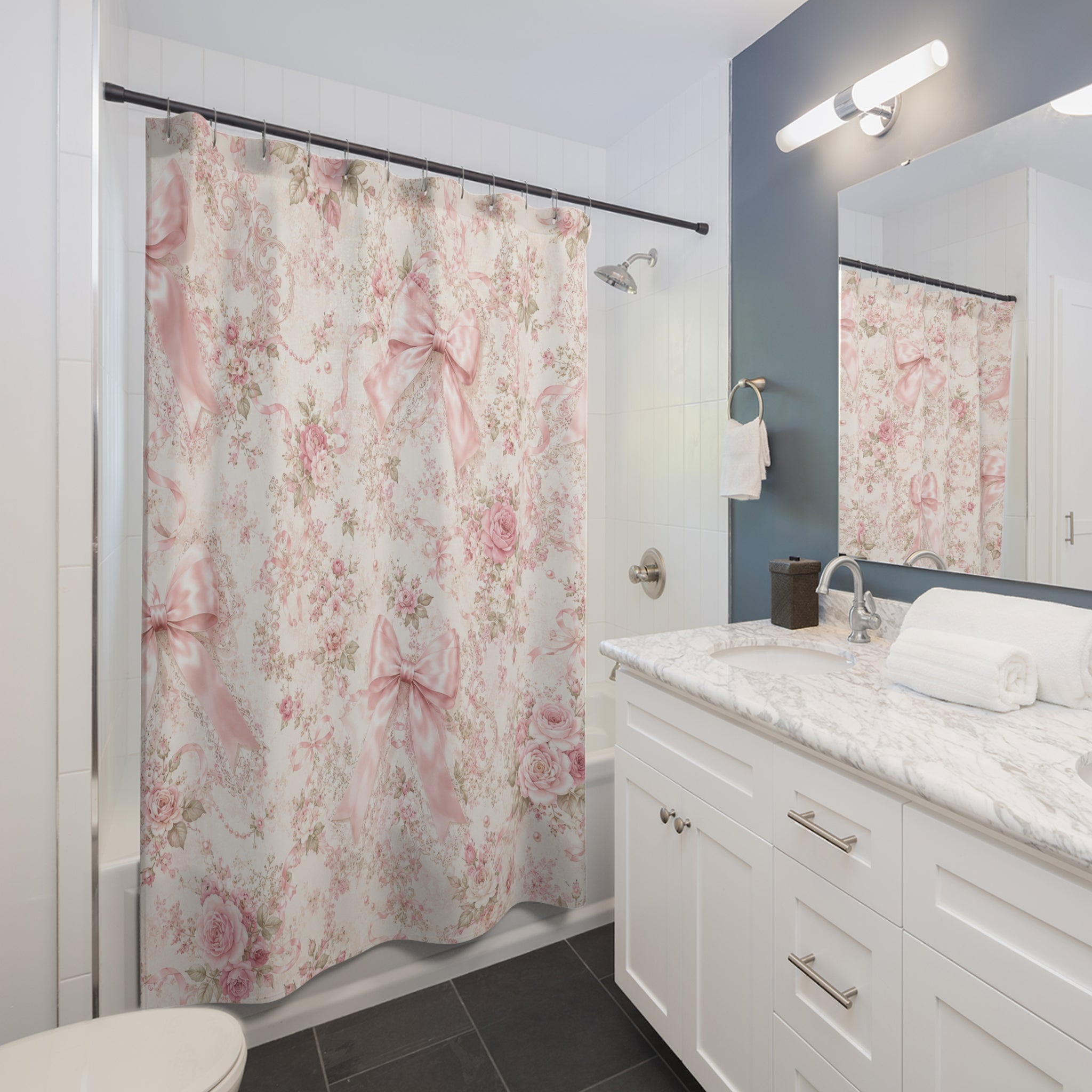 Coquette Shower Curtain: Pink Bows
