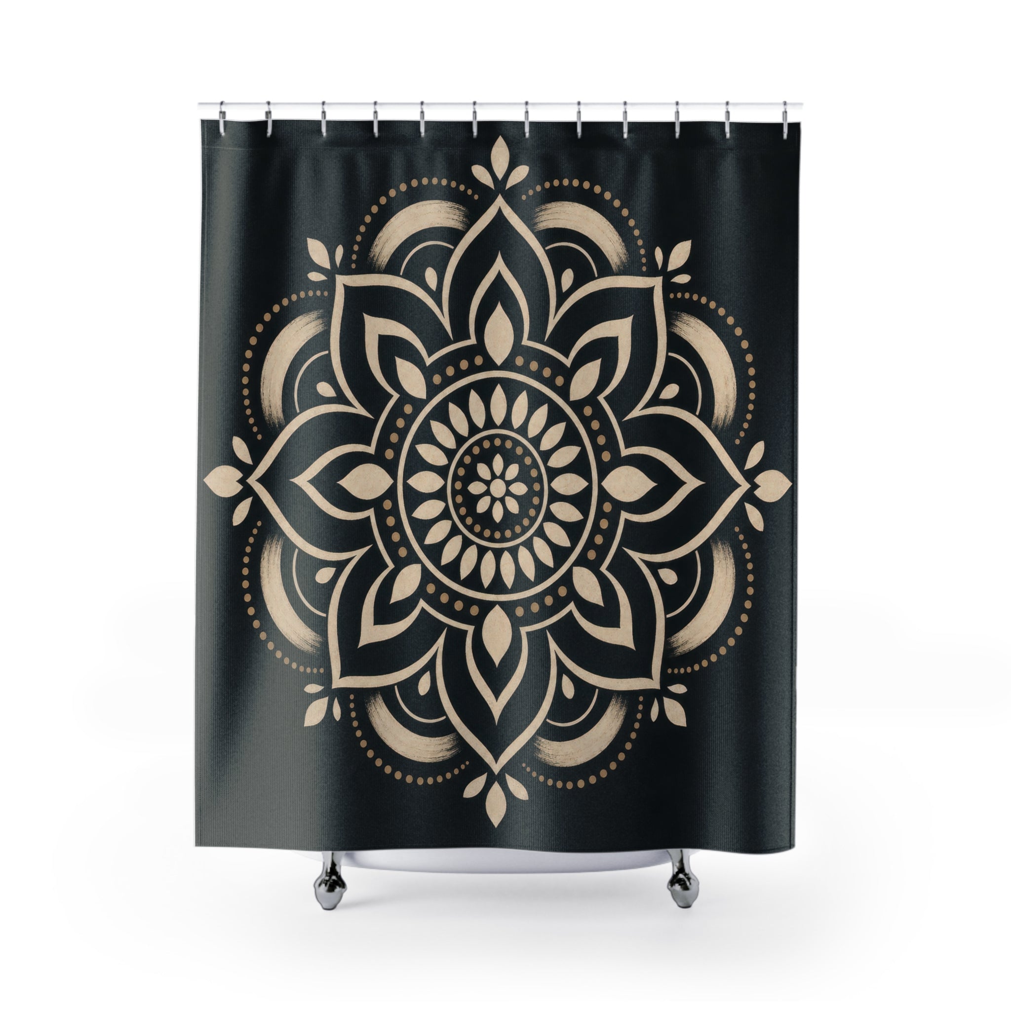 Gold Cream Medallion Shower Curtain