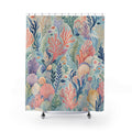 Pastel Coral Reef Garden Unique Coastal Shower Curtain