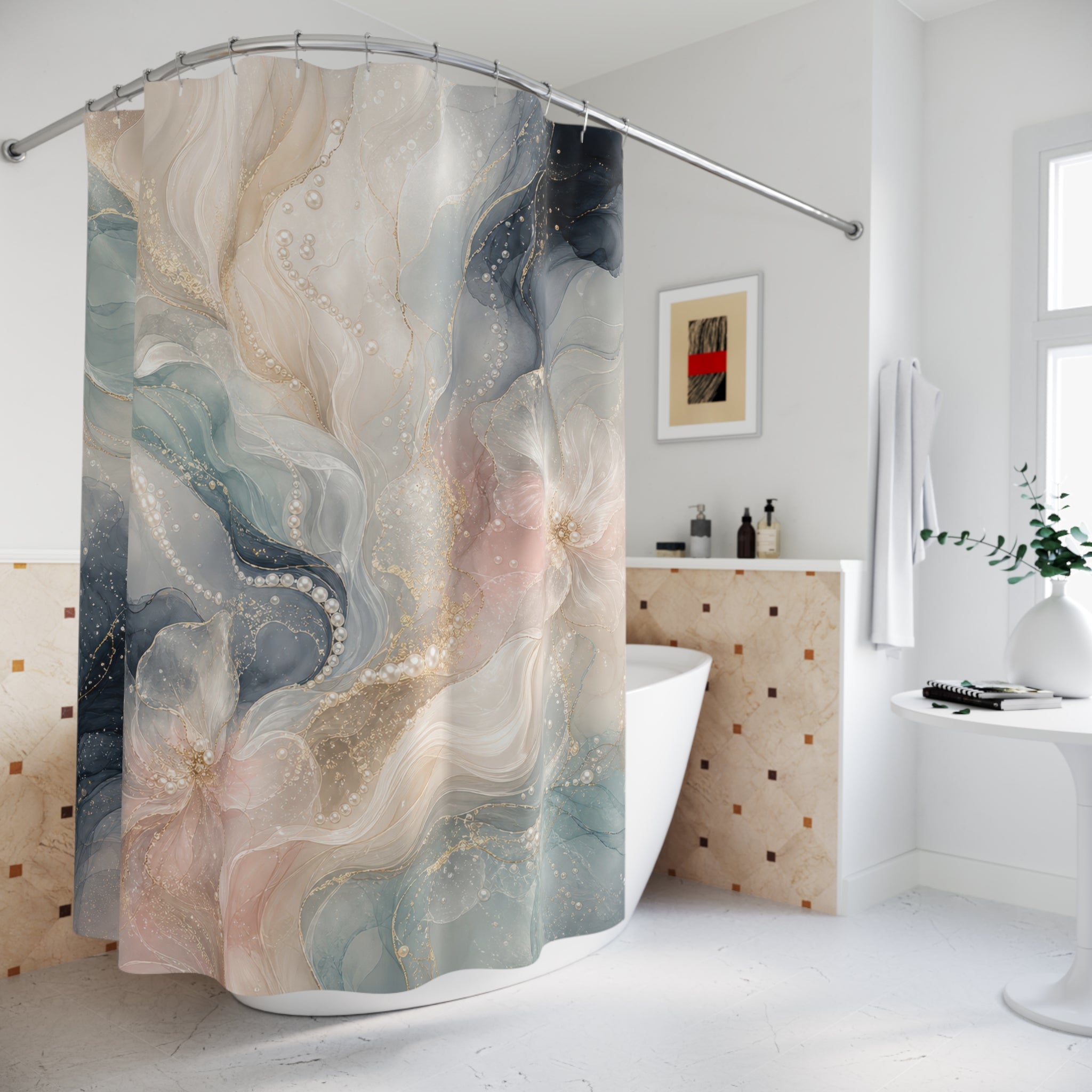 Pearl Smoke Sonata Shower Curtain