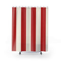 Red & White Cabana Stripe Shower Curtain – Vertical