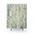 Green Leaf Botanical Shower Curtain