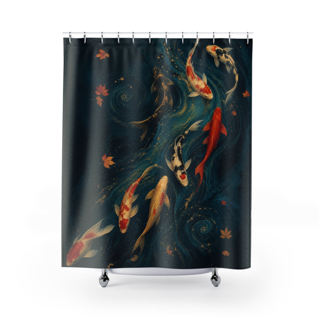Jewel Koi Elegant Shower Curtain