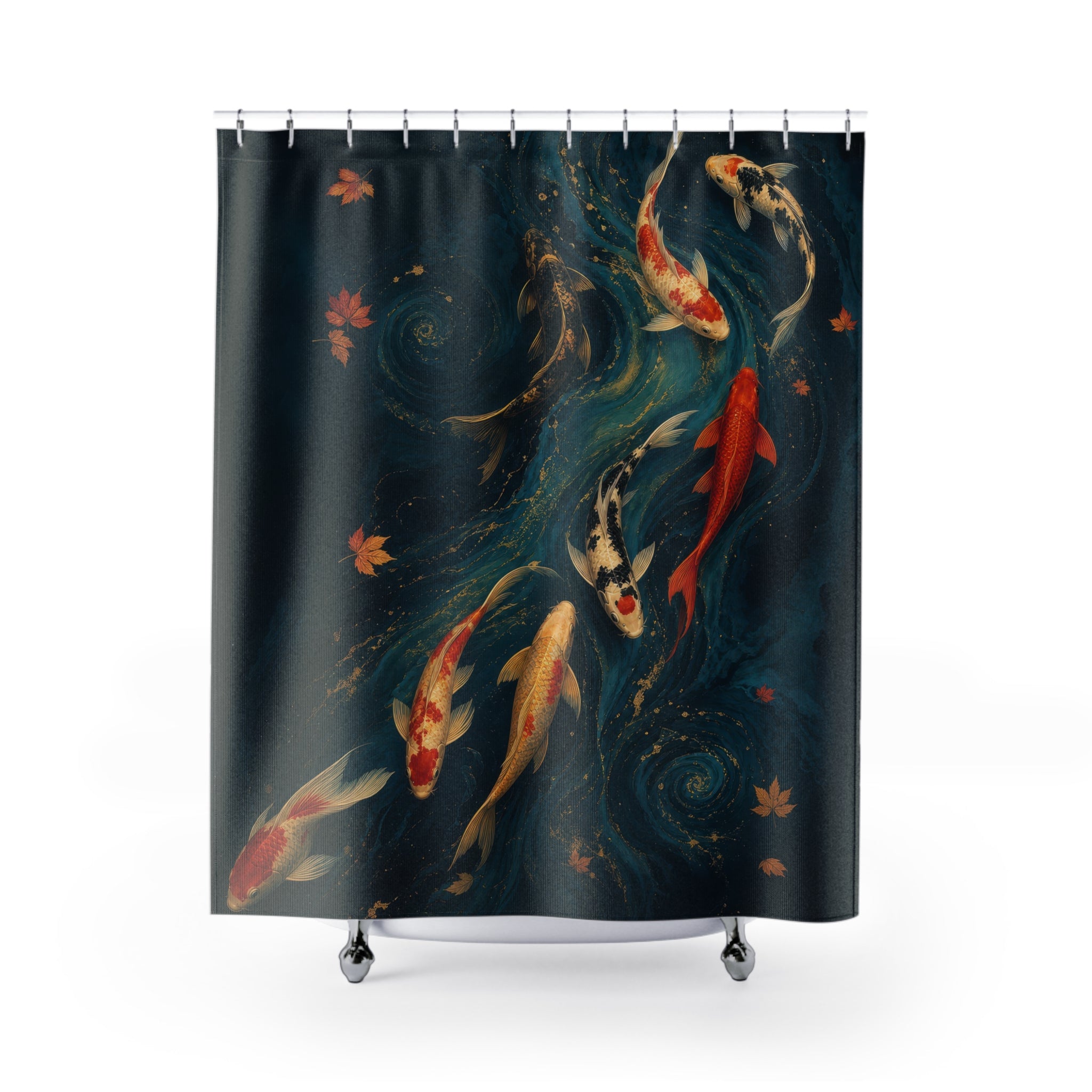 Jewel Koi Elegant Shower Curtain