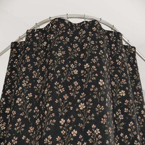 Black Ditsy Floral Shower Curtain, Black Floral Moody Bathroom Decor, Tiny Flower Bath Curtain, Guest Bathroom Decor, Small Bathroom Decor