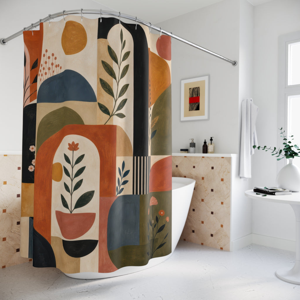Terra Bauhaus Bloom Shower Curtain