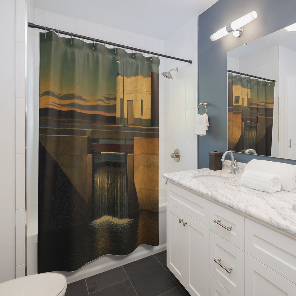 Architectural Falls Print Shower Curtain