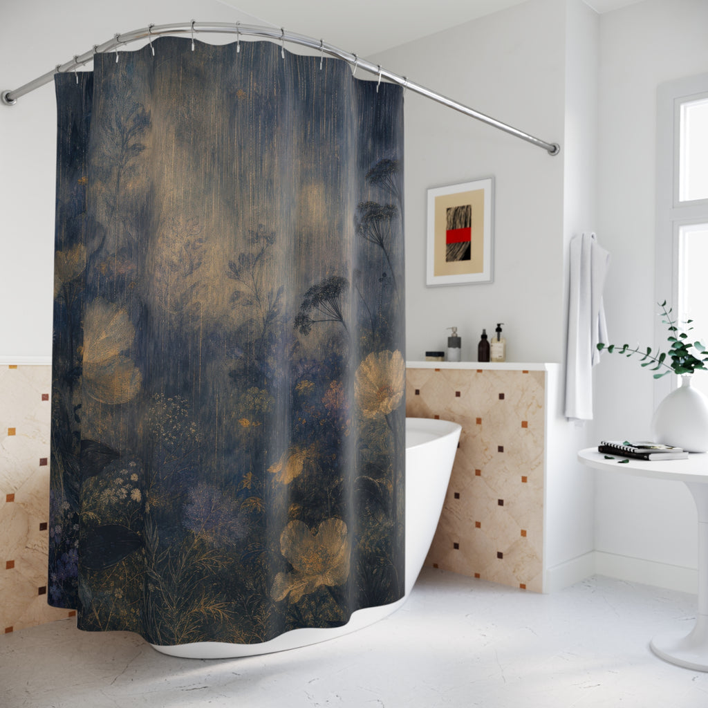 Dreamy Rain Flower Print Shower Curtain