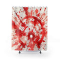 White Radial Paint Splatter Burst Shower Curtain