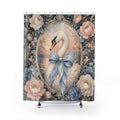 Swan Ribbon Medallion Bow Shower Curtain