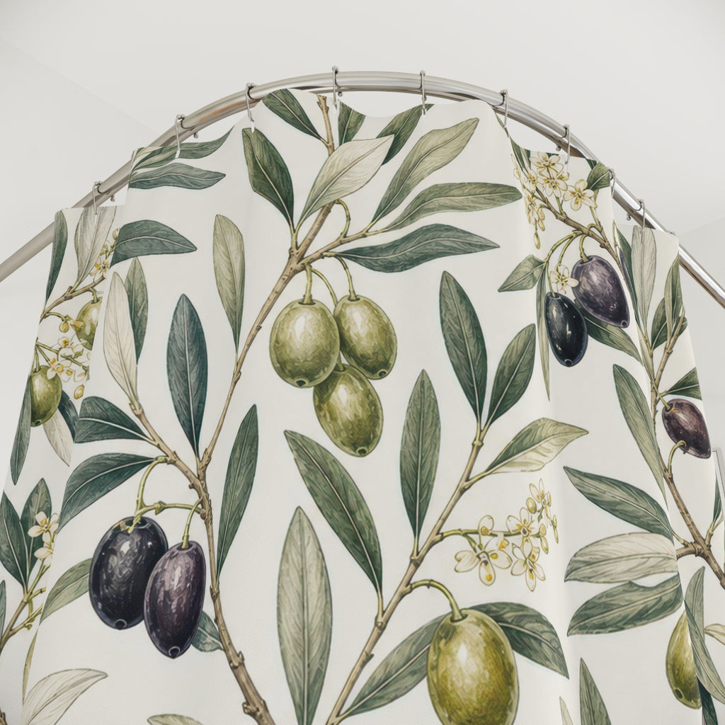 Olive Branch Botanical Plant Shower Curtain