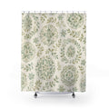 Pale Jade Medallion Print Shower Curtain