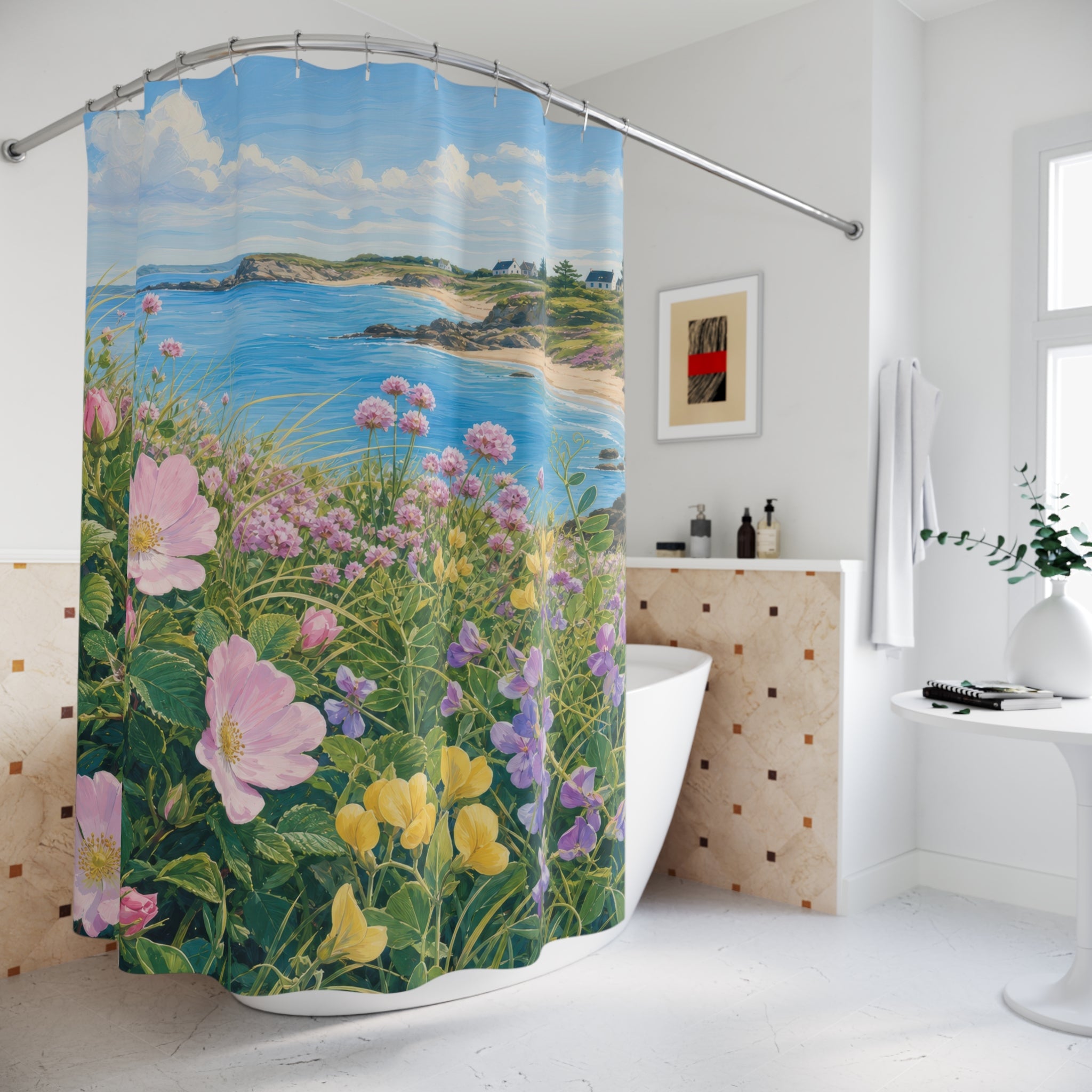 Spring Dune Wildflower Shower Curtain