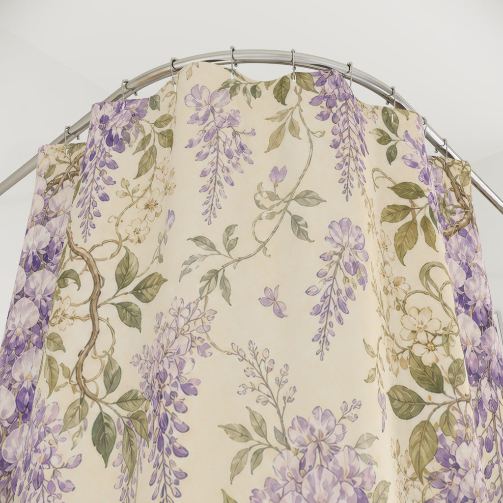 Wisteria Lavender Purple Floral Shower Curtain