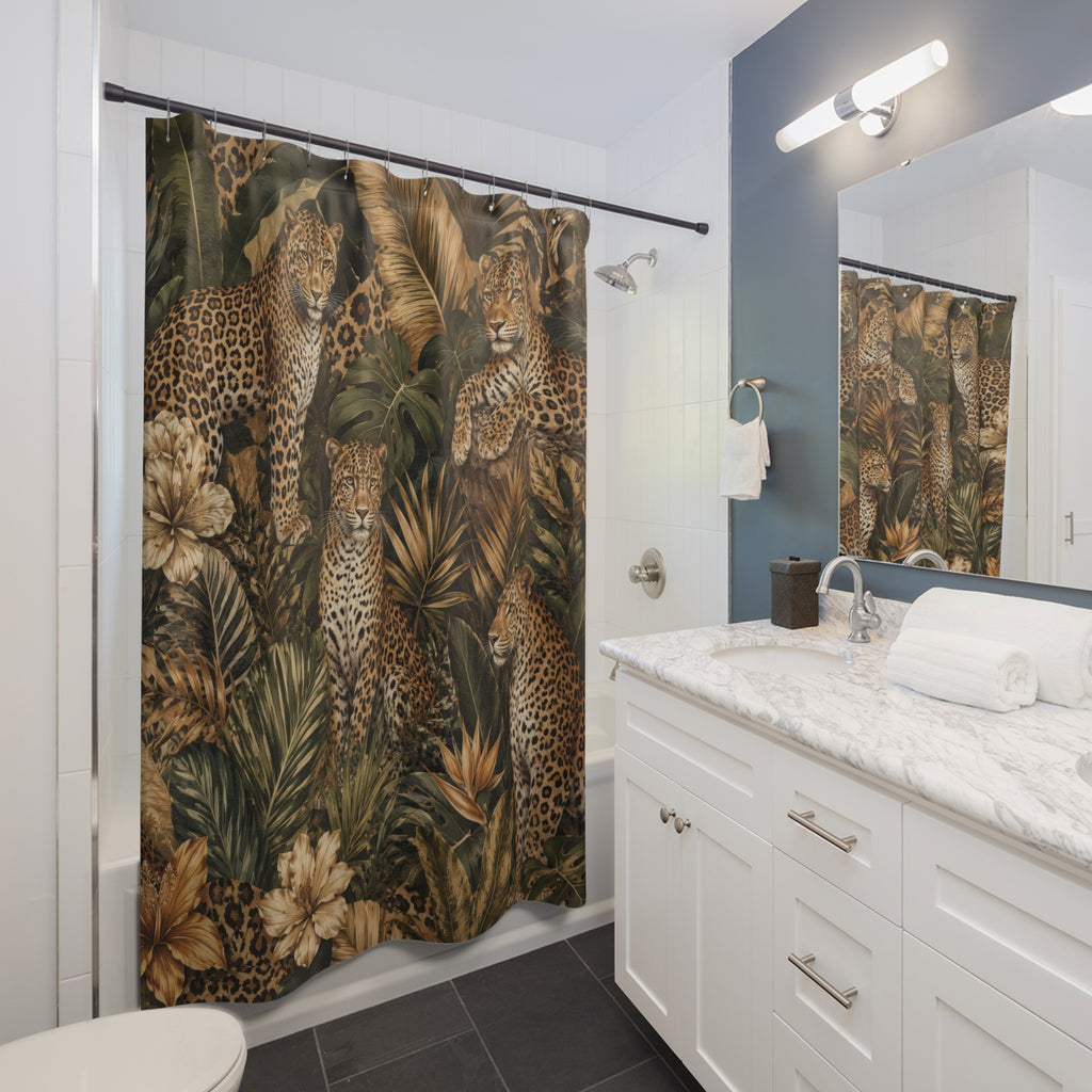 Leopard Shower Curtain: Tropical Jungle