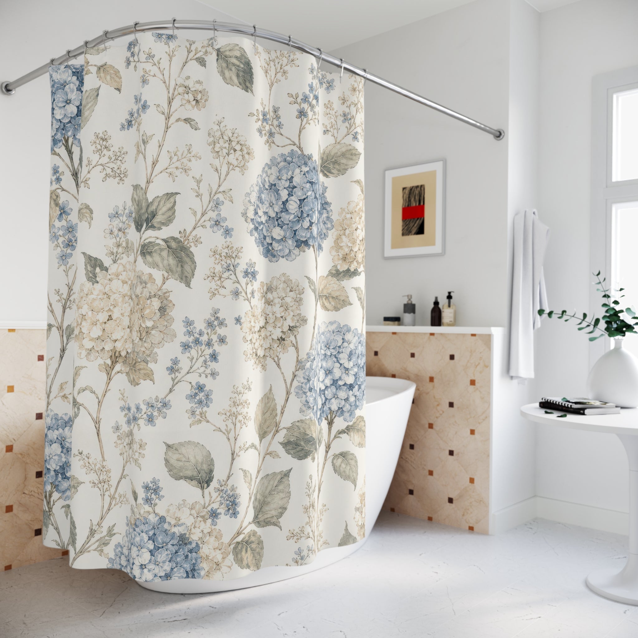 French Country Hydrangea Shower Curtain
