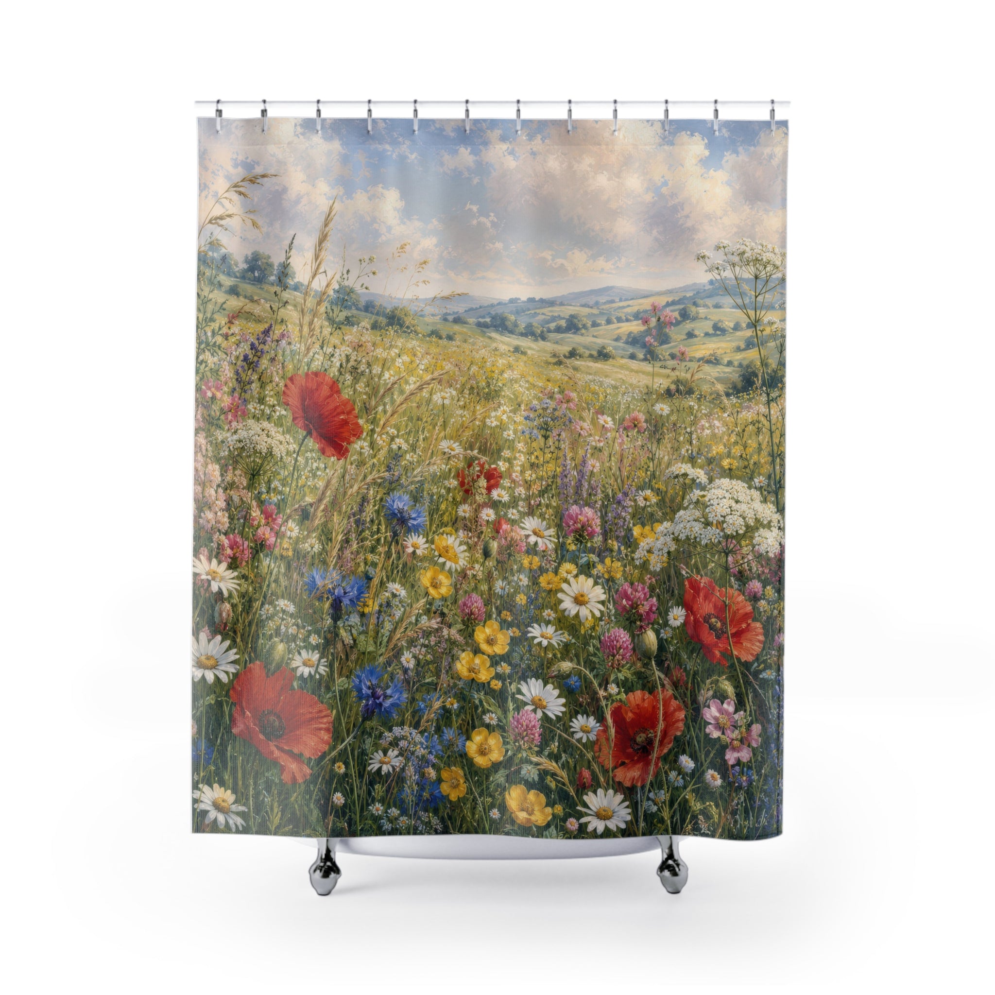 Meadow Shower Curtain: Wildflower Landscape