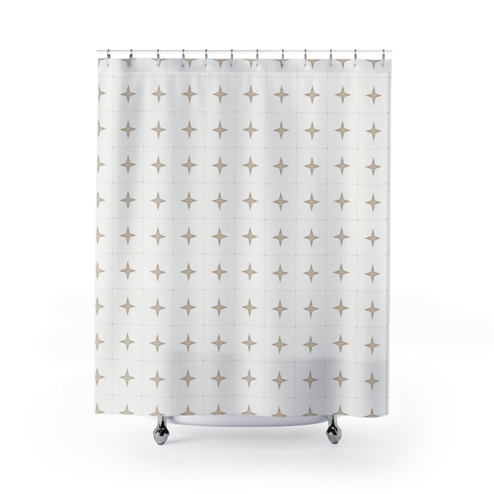 Moroccan Tile Shower Curtain – Warm Neutral