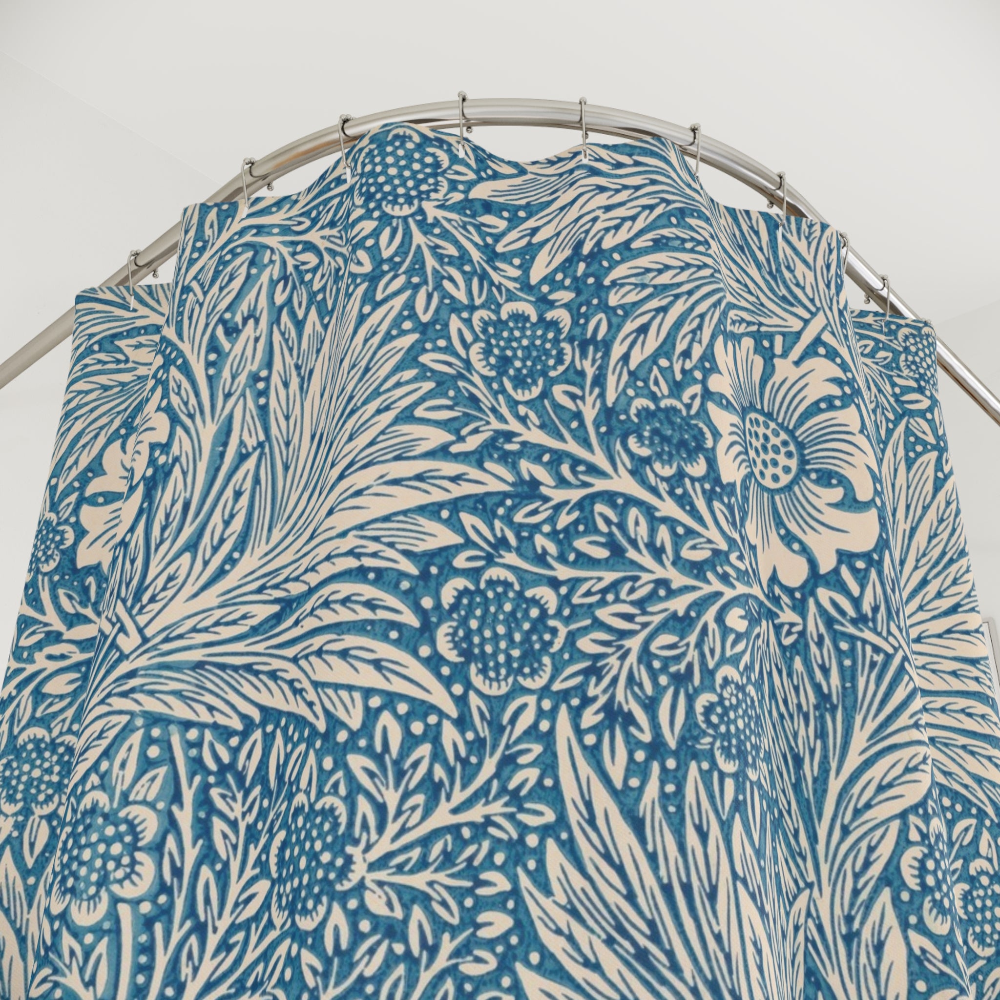 William Morris Marigold Shower Curtain – Blue