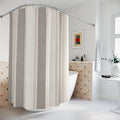 Greige French Stripe Shower Curtain