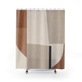 Rust Taupe Geometric Beige Shower Curtain